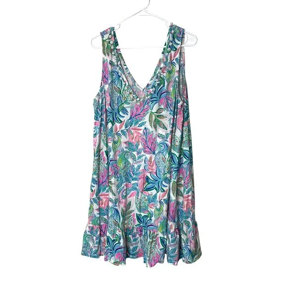 Lilly Pulitzer Camila Dress Resort White Toucan Do It Better Print Size XXL - Picture 2 of 11